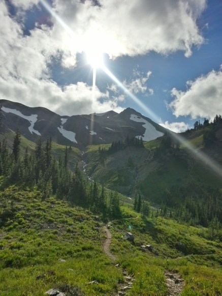 The climb up to Goat Rocks headed south