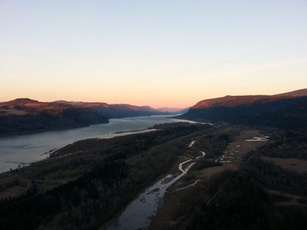 The Columbia River Gorge at Sunset
